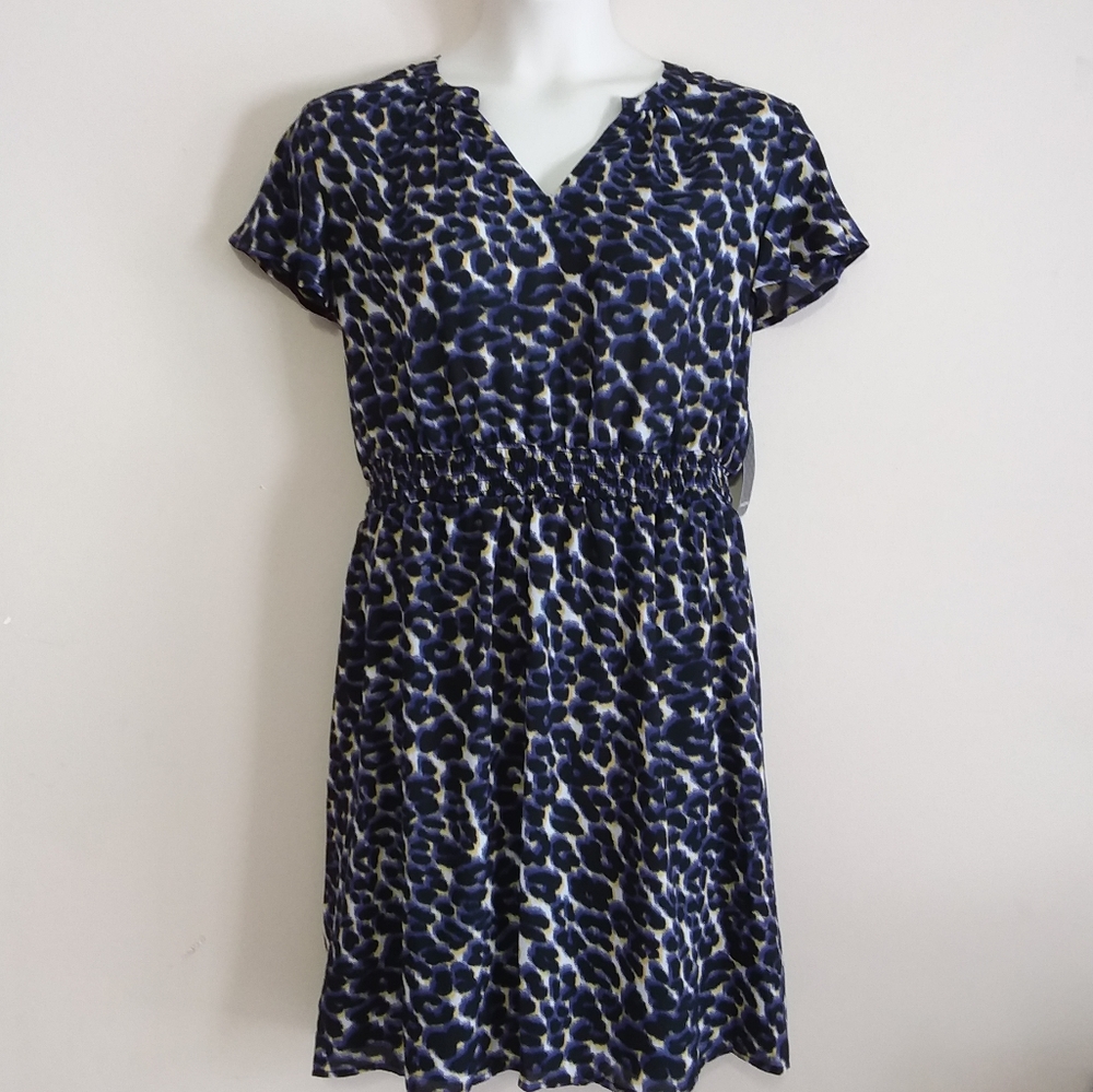 ☆☆SOLD☆☆ Massini Plus Size Blue Animal Print Dress - Picture 1 of 6